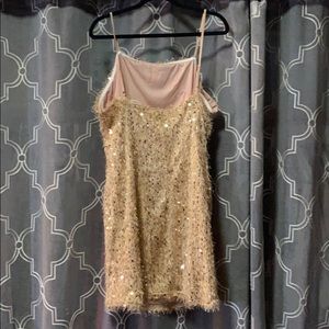 Forever 21 Dresses - Gold Fringe Mini Dress Plus Size Forever 21 Dresses - Gold Fringe Mini Dress Plus Size